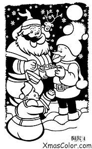 Christmas / The South Pole: Santa feeding his reindeer