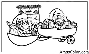 Christmas / The South Pole: Santa in his sleigh