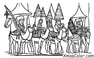 Christmas / The Three Kings: The Three Kings arriving in Bethlehem