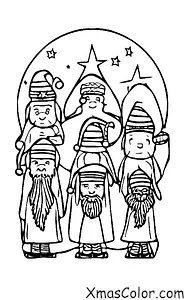 Christmas / The Wise Men: The three wise men following the star