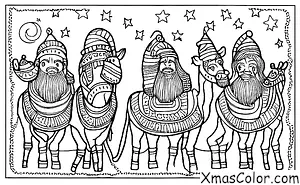 Christmas / The Wise Men: The three wise men returning home