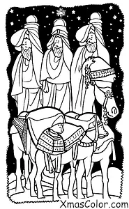 Christmas / The Wise Men: The Three Wise Men riding on their camels