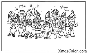 Christmas / Unusual Christmas: A group of friends singing Christmas carols
