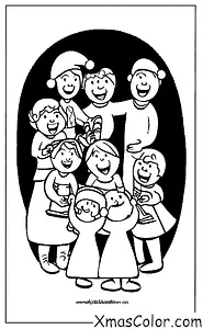 Christmas / What people do on Christmas: A family singing Christmas carols