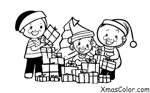Christmas / What people do on Christmas: Children opening presents on Christmas morning