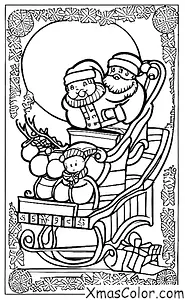 Christmas / What people do on Christmas: Santa in his sleigh