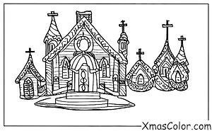 Christmas / White Christmas: White Christmas scene with a church