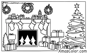 Christmas / Winter Wonderland: Fireplace With Stockings