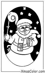 Christmas / Winter Wonderland: Santa Claus going down the chimney