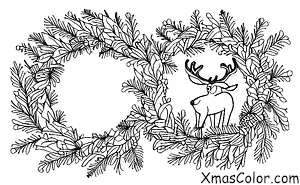 Christmas / Wreaths: A Christmas wreath with a reindeer