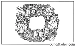 Christmas / Wreaths: A wreath made of different colored flowers
