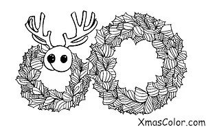 Christmas / Wreaths: Christmas wreath with a reindeer