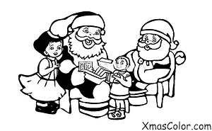 Christmas / Writing Letters to Santa: A child is receiving a letter from Santa