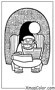 Christmas / Writing Letters to Santa: Santa is reading a letter from a child