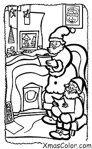 Christmas / Writing Letters to Santa: Santa reading a letter from a child